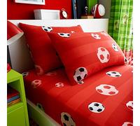 Gaveno Cavailia Easycare Kids Rotary Sheet Set with Fitted Sheet and Pillow Case, [ Goal Red - Single ]