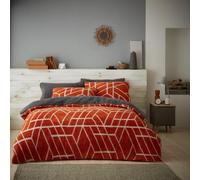 GAVENO CAVAILIA Ely Geo Printed Duvet Cover in Burnt Orange | Size: Double GAVENO CAVAILIA Burnt Orange Double
