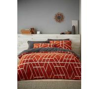 Gaveno Cavailia Ely Geo Teddy Fleece Duvet Cover Set Rust