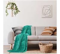 GAVENO CAVAILIA Faux Fur Throw Sofa Bed Mink Blanket, Super Soft Fluffy Easy Care Lightweight Luxury Design, Cosy Warm Settee FleeceThrows [King (200X240 Cm), Teal], Fleece,250142