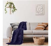 Gaveno Cavailia Faux Fur Throw Sofa Bed Mink Blanket, Super Soft Fluffy Easy Care Lightweight Luxury Design, Cosy Warm Settee FleeceThrows [Double (150x200 cm), Blue] 249689