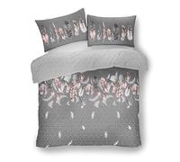Gaveno Cavailia Feathers Grey Luxurious Duvet Cover Sets Quilt Cover Sets Reversible Bedding Sets with Pillowcases (King)