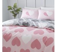 GAVENO CAVAILIA Hearts Printed Duvet Cover in Pink | Size: Double GAVENO CAVAILIA Pink Double