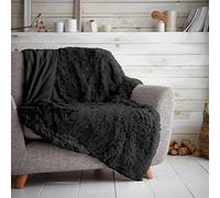 GC GAVENO CAVAILIA Teddy Fleece Duvet Hug & Snug Throw Snuggle Warm Cushion Cover, Charcoal-Blanket, Double (150x200 Cm)