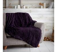 Gaveno Cavailia Hugg and Snugg Teddy Fleece Sofa Bed Blanket, Super Soft Fluffy Easy Care Decorative Throw, Cosy Warm Settee ThrowOver, Double 150x200 Cm, Purple, Double (150x200 Cm)
