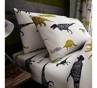 Gaveno Cavailia Kids Panel Sheet Set Dino Single Children Character Bedding 2 Piece Printed Easy Care Bedlinen 1 Fitted Bedsheet and 1 Matching Pillow Case