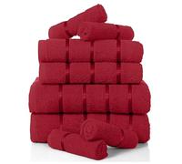 Gaveno Cavailia Luxurious 8 Pack Boston Towel Bale Set ( 4 Face, 2 hand and 2 Bath ), Cotton, Red