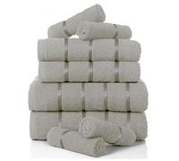 Gaveno Cavailia Luxurious 8 Pack Boston Towel Bale Set ( 4 Face, 2 Hand and 2 Bath), Cotton, Silver