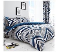 Gaveno Cavailia Luxurious AUSTIN Bed Set with Duvet Cover and Pillow Cases, Polyester-Cotton, Blue, King