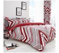 Gaveno Cavailia Luxurious AUSTIN Bed Set with Duvet Cover and Pillow Cases, Polyester-Cotton, Red, Single