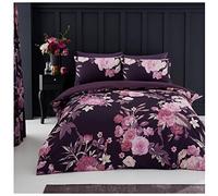 GC GAVENO CAVAILIA Floral Duvet Cover, Soft & Cosy Botanical Quilt Set, Reversible Bedding, Polyester-Cotton, Purple, King