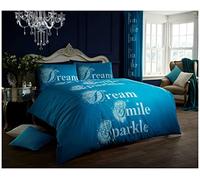 Gaveno Cavailia Luxurious SPARKLE Bed Set with Duvet Cover and Pillow Case, Polyester-Cotton, Teal, Double