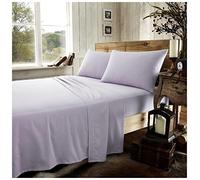 Gaveno Cavailia Luxury Brushed 100% Cotton Plain Dyed Flannel Flat Sheet, [ Super King - Purple ]
