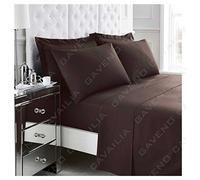 Gaveno Cavailia Luxury Non-Iron PERCALE FITTED Sheet, Poly-Cotton, Chocolate , Super-King
