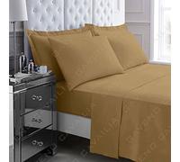 Gaveno Cavailia Luxury Non-Iron PERCALE FITTED Sheet, Poly-Cotton, Mocha , Super-King