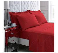 Gaveno Cavailia Luxury Non-Iron PERCALE FITTED Sheet, Poly-Cotton, Red , Super-King