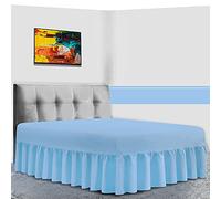 Gaveno Cavailia Luxury Non-Iron PERCALE VALANCE Sheet, Poly-Cotton, Blue , Single