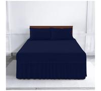 Gaveno Cavailia Luxury Non-Iron PERCALE VALANCE Sheet, Poly-Cotton, Navy , Single