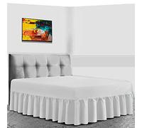 Gaveno Cavailia Luxury Non-Iron PERCALE VALANCE Sheet, Poly-Cotton, White , Double