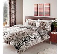 Gaveno Cavailia Luxury TIGER SKIN Bed Set With Duvet Cover and Pillow Case, Polyester-Cotton, Brown , Double