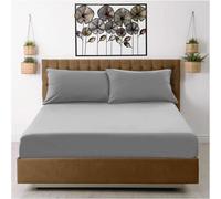 Gaveno Cavailia Microfiber Fitted Sheet Double Grey Luxurious Premium Quality Bedsheet