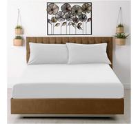 Gaveno Cavailia Microfiber Fitted Sheet Double White Luxurious Premium Quality Bedsheet
