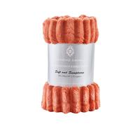 GC GAVENO CAVAILIA Ribbed Blanket Throw | Fluffy Fleece Throws For Sofas, Bed, Settee, Couch | Comfortable Extra Large Blankets & Throws | King Size 200x240 Cm | Rust