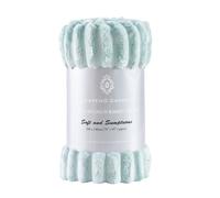 GC GAVNO CAVAILIA Ribbed Blanket Throw | Fluffy Fleece Throws For Sofas, Bed, Settee, Couch | Comfortable Extra Large Blankets & Throws | King Size 200x240 Cm | Duck Egg