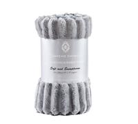 GAVENO CAVAILIA Osum Ribbed Throw in Grey | Size: 200 cm x 240 cm GAVENO CAVAILIA Grey 200 cm x 240 cm