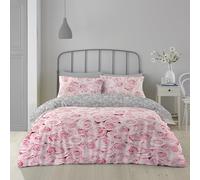 Gaveno Cavailia Peony Flowers Bellerose King Duvet Set Pink Bedding, 3 Piece Cotton Blend Reversible Floral Bedlinen, Easy Care Bedset, 1 Quilt Cover + 2 Pillow Cases