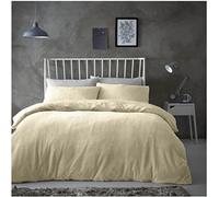 Gaveno Cavailia Popcorn Single Duvet Set Cream, Honeycomb Waffle Weave Bedding, 2 Piece Teddy Flannel Fleece Reversible Bedlinen, Easy Care DuvetCover Bedset, 1 Quilt Cover and 1 Pillow Case