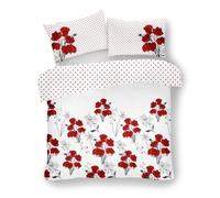 Gaveno Cavailia Poppy Floral Red Luxurious Designer Duvet Covers Quilt Covers Reversible Bedding Sets with Pillowcases (Double)