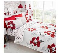 Gaveno Cavailia Poppy Luxurious Bed Set with Duvet Cover and Pillow Cases, Polyester-Cotton, Double-Red