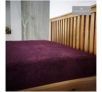 GAVENO CAVAILIA Premium Quality Teddy Plain Fitted, Luxury Easy Care Soft Linen Thermal Warm Fleece Bed Sheet, Kingsize, Aubergine, Polyester, King, 516781