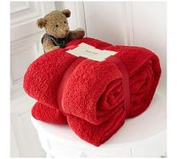 Gaveno Cavailia Premium Soft & Cosy Teddy Throw, 100% Polyester Light Weight Fluffy Sofa Settee Blanket, Ultra Plush Cuddly Snuggle Comfort, Red, King Size (200 x 240 cm), X-Large