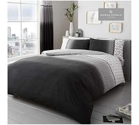 Gaveno Cavailia Super King Duvet Set Urban Ombre Grey, Modern Geometric Bedding, 3 Piece Cotton Blend Dot Reversible Bedlinen, Easy Care DuvetCover Bedset, 1 Quilt Cover + 2 Pillow Cases