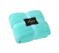 GAVENO CAVAILIA Super Soft & Cosy Luxury Teddy Fleece Honeycomb Throw, Easy Care Fluffy & Warm Sofa Blanket, King Size, Polyester, Popcorn-Aqua, (200X240), 518518