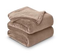 Gaveno Cavailia Super Soft Faux Fur Fleece Plain Throw Blanket, Mink, Single, 127 x 152 cm