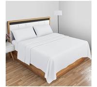 Gaveno Cavailia Super Soft Plain Dyed Diamond Flat Sheet [ Super King - White ]