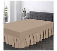 Gaveno Cavailia Super Soft Plain Dyed Diamond Valance Sheet [ King - Natural ]