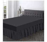 Gaveno Cavailia Super Soft Plain Dyed Diamond Valance Sheet [ Single - Charcoal ]