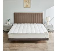 Gaveno Cavailia Teddy Bear Mattress Topper 4Ft Double Bed Thermal Warm & Cosy Soft Mattress Topper 3Cm Elasticated Corner Straps White