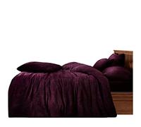 Gaveno Cavailia Teddy Duvet Set King Aubergine, Super Soft Fluffy Design, Cosy Warm Bedding, 3 Piece Cuddly Fleece Bedset, Easy Care DuvetCover Bedlinen, 1 Quilt Cover + 2 Pillow Cases, 249269