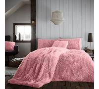 GC GAVENO CAVAILIA Teddy Fleece Hug & Snug Throw Blanket OR Snuggle Warm Cushion Cover, 100% Polyester, Blush Pink-Duvet Set, Double