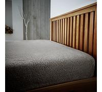 Gaveno Cavailia Teddy Fleece Luxurious Super Soft Warm and Cosy Fitted Bed Sheet (Grey, Single Matching Fitted Sheet)