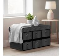 GAVENO CAVAILIA Terra 6 Drawers Ottoman Storage Bench Box in Charcoal | Size: 2 Seater GAVENO CAVAILIA Charcoal 2 Seater