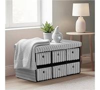 GAVENO CAVAILIA Terra 6 Drawers Ottoman Storage Bench Box in Grey | Size: 2 Seater GAVENO CAVAILIA Grey 2 Seater