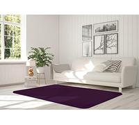 Gaveno Cavailia Velvet Touch Rugs Soft Luxurious Non Slip Living Room Bed Room Shiny Modern Style Rugs (Aubergine, 100 x 150 CMS)