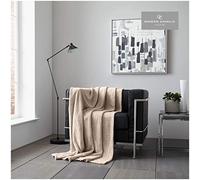 Gaveno Cavailia Wave Honey Comb Sofa Bed Blanket, Super Soft Fluffy Easy Care Lightweight Wavy Textured Luxury Design, Cosy Warm Settee Waffle Throw-Over [Double (150x200 cm), Natural]