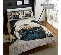 Gaveno Cavailia WILDLIFE 3D SWEET PUG Bed Set with Duvet Cover and Pillow Case, Polyester-Cotton, Multi, Single 11129721